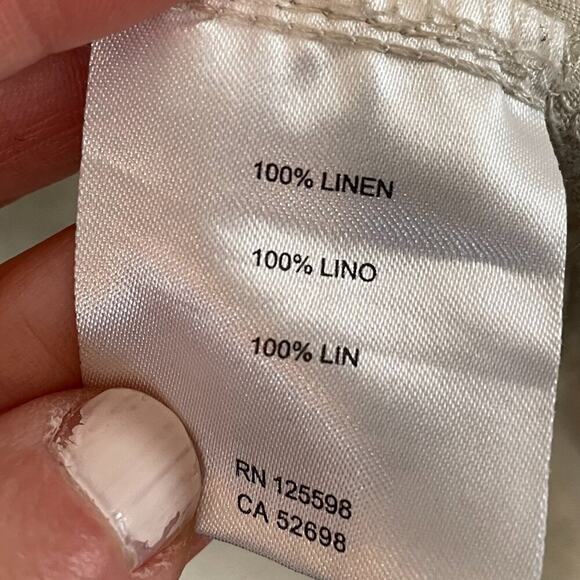 Ellen Tracy Tan/Beige/Neutral Linen Short Sleeve 1/4 Zip Tunic/Shirt/Top, XL - Picture 12 of 16